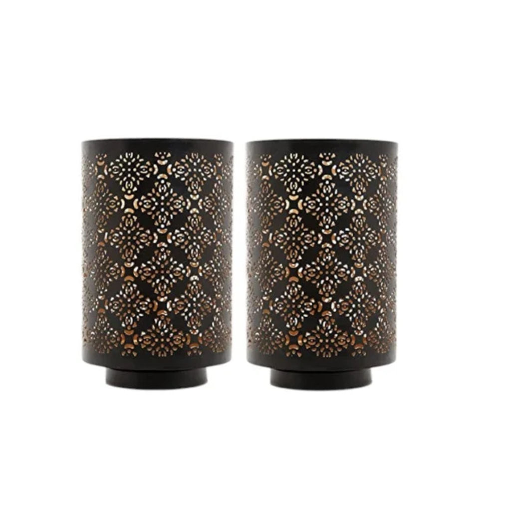 Diamond Cut Candle Holders, Set of 2, 8 Inch Stands