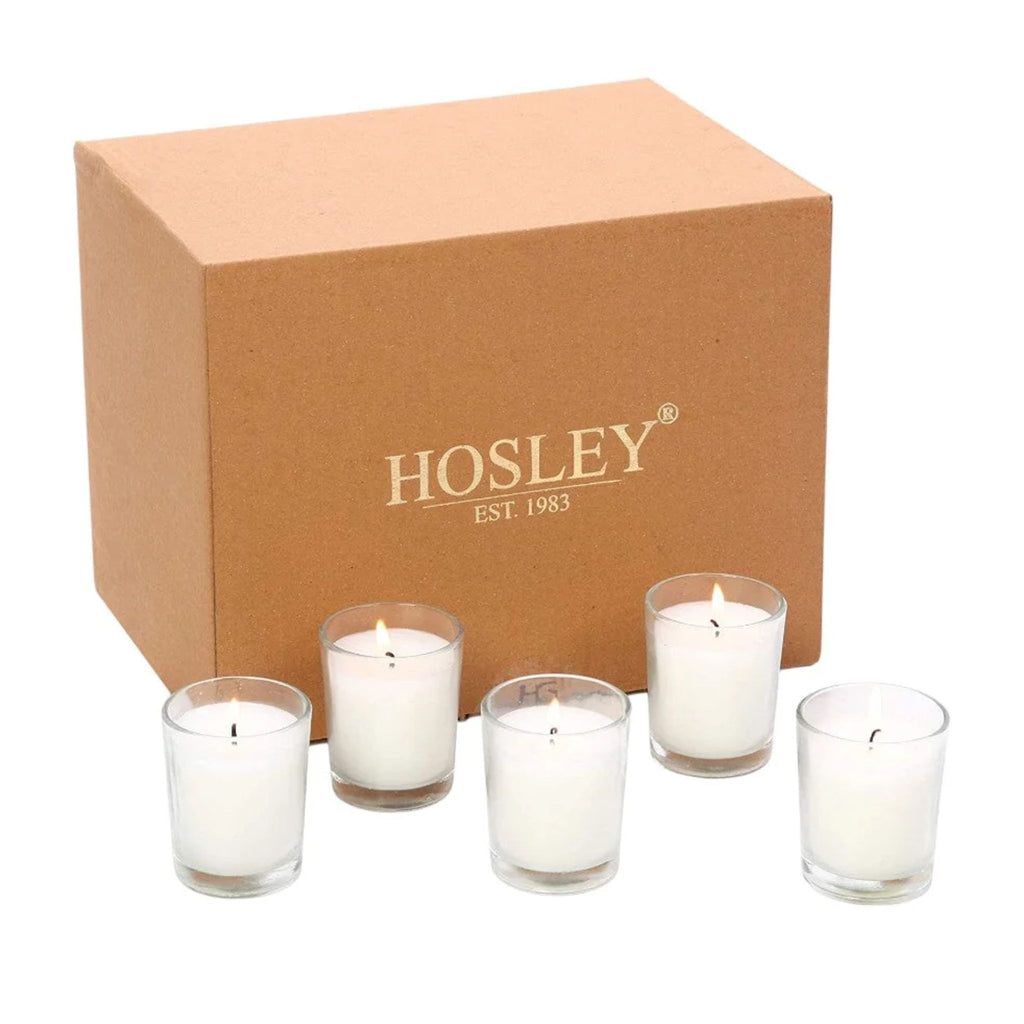Clear Glass Filled Unscented Votive Candles, Ivory Color, 240 pack