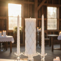 Hosley 11.5" White Unity Candle Set for Wedding & Spa