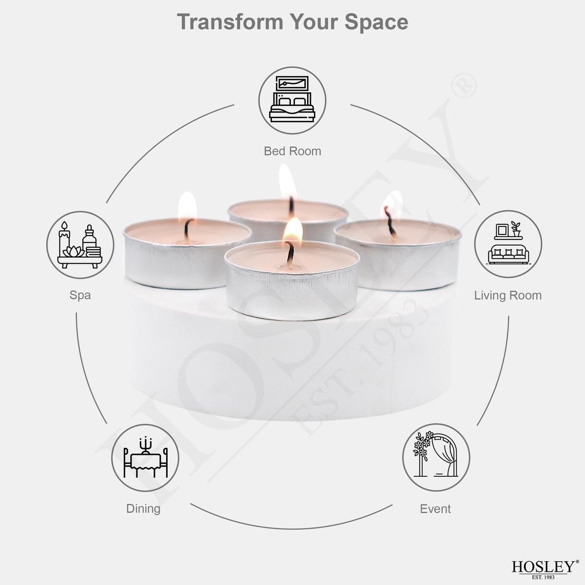 Hosley 120 PCs Bulk Pack Vanilla Fragrance Highly Scented Tea Light Candle. Ideal for Wedding Church Vigil Emergency Lanterns Spa Aromatherapy Party Reiki Candle Garden.