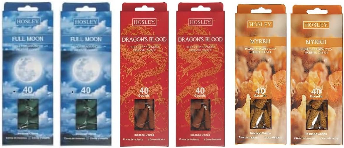 Hosley 240-Pack Assorted Incense Cones, Essential Oil Infused