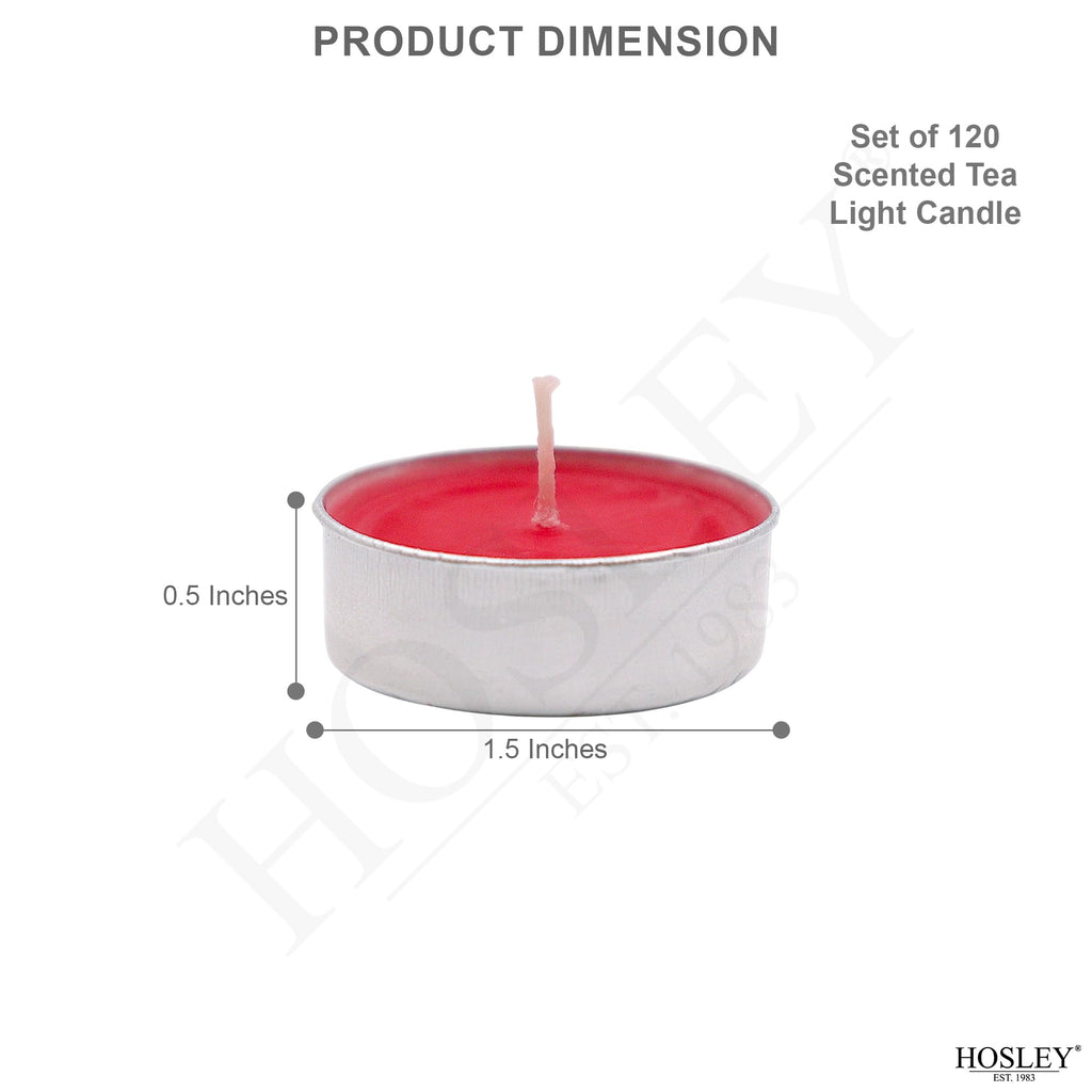 120 PCs Bulk Pack Mountain Berry Fragrance Highly Scented Tea Light Candle. Ideal for Wedding Church Vigil Emergency Lanterns Spa Aromatherapy Party Reiki Candle Garden