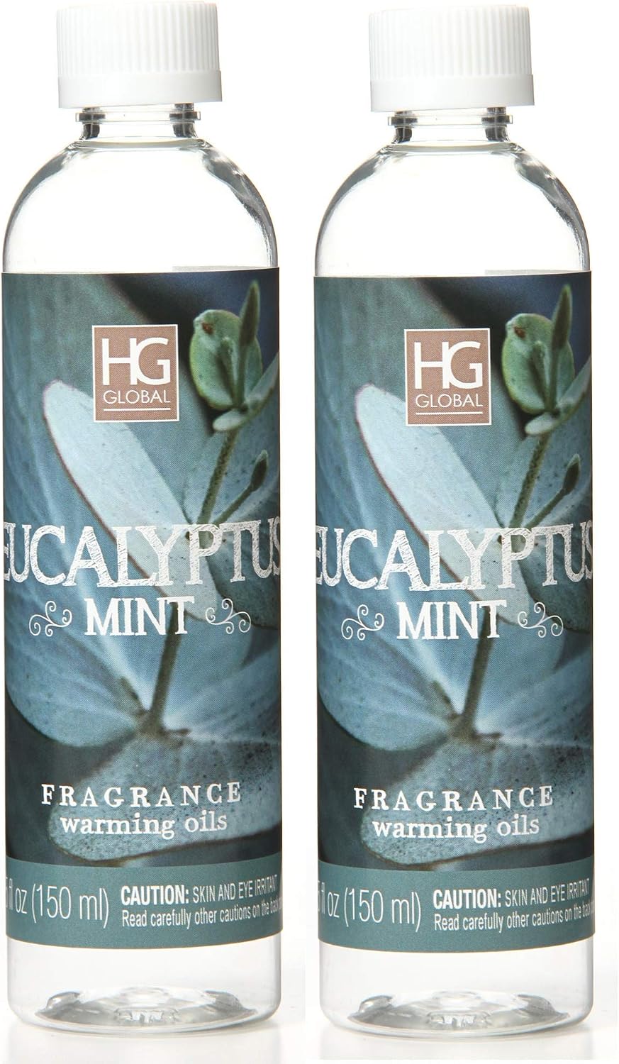 Hosley 2-Pack Eucalyptus Mint Warming Oils, 6 fl oz Each, USA