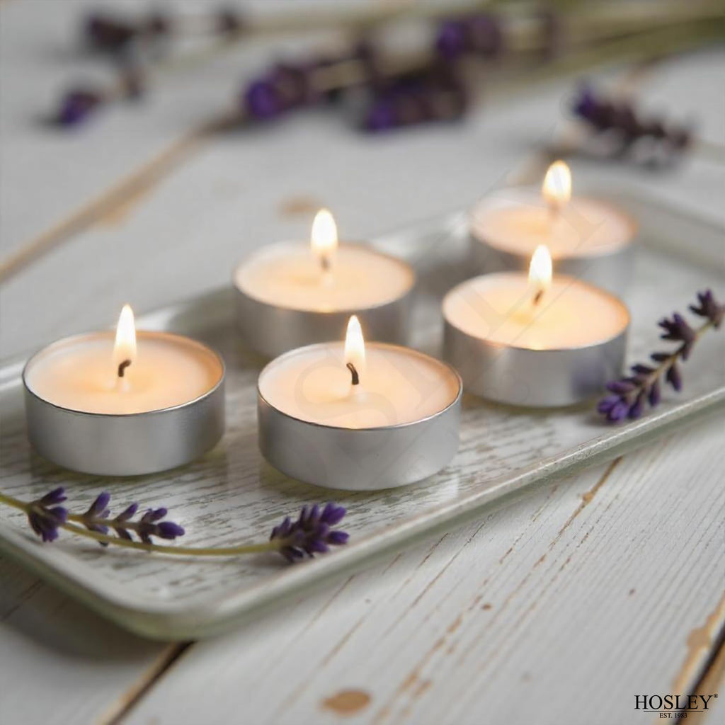 Hosley 120 PCs Bulk Pack Vanilla Fragrance Highly Scented Tea Light Candle. Ideal for Wedding Church Vigil Emergency Lanterns Spa Aromatherapy Party Reiki Candle Garden.