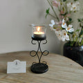 Hosley Set of 6 Metal Glass Tealight Candle Holders Home Decor
