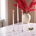 Hosley White Unscented Taper Candles, 10 Inch, Set of 24 Smokeless
