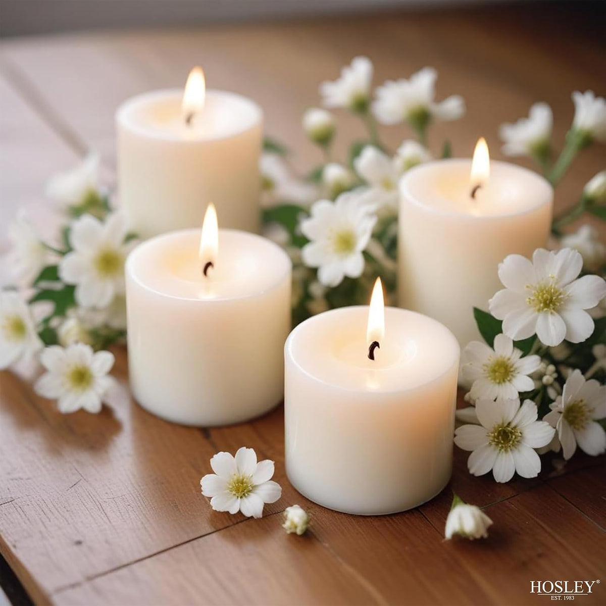 Hosley 144 Pack White Votive Candles for Wedding & Spa