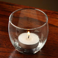 Hosley Clear Glass Roly Poly Tea Light Candle Holders Set of 12
