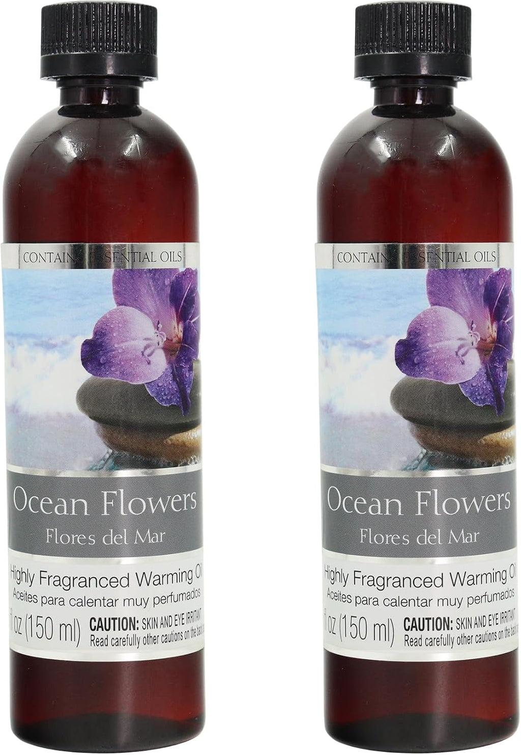 Hosley Ocean Flowers Fragrance Warming Oils, 2-Pack, 5 oz Each