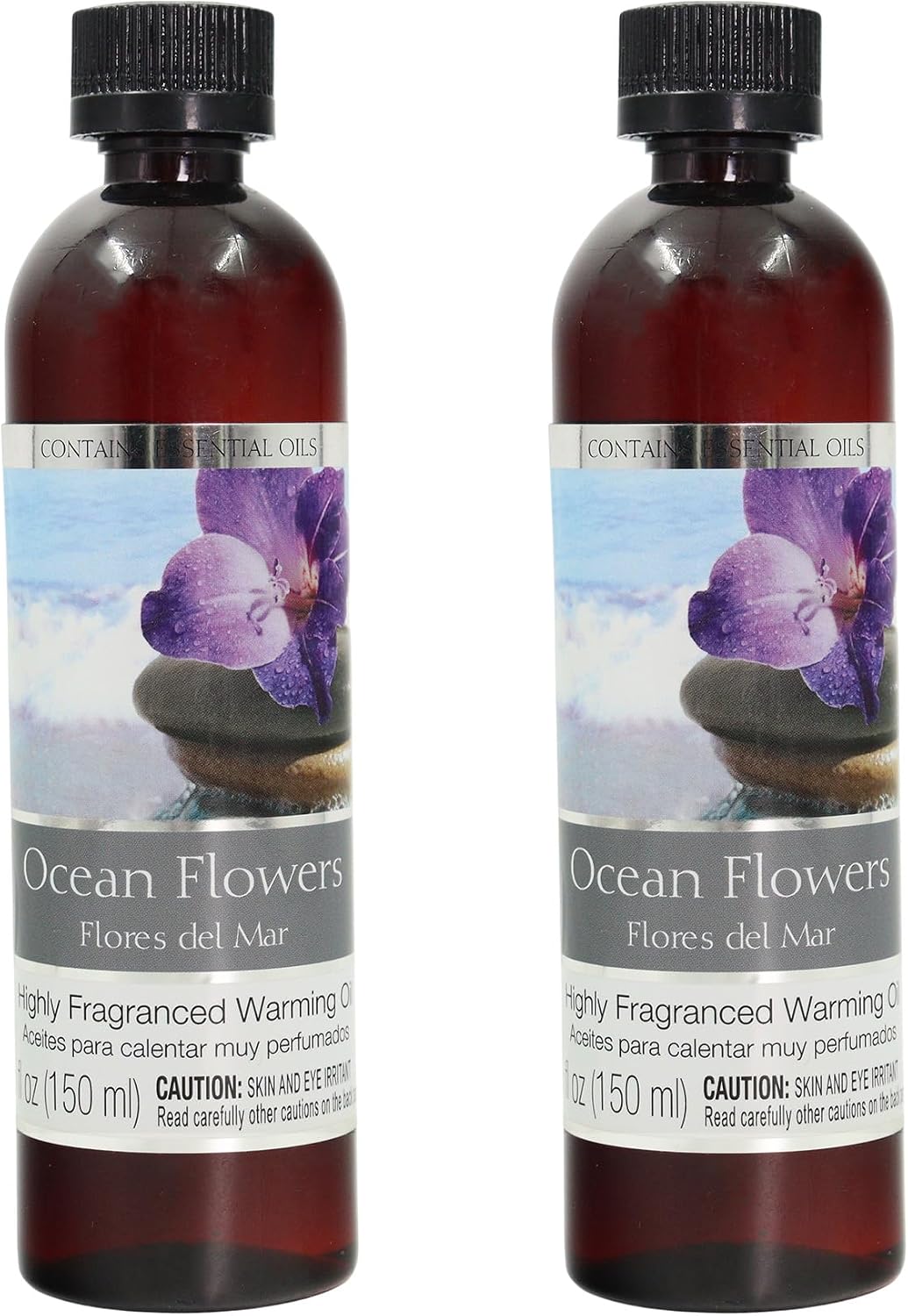 Hosley Ocean Flowers Fragrance Warming Oils, 2-Pack, 5 oz Each
