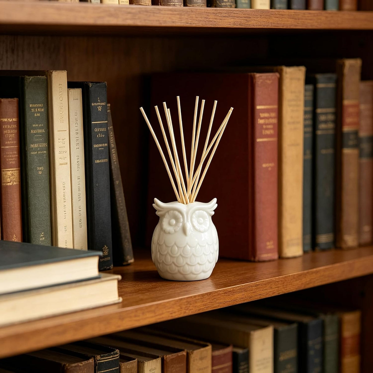 Hosley 110ml Vanilla Diffuser Oil with Ceramic Owl Bottle & Reeds