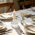 Hosley Set of 12 Clear Glass Taper Candle Holders 2 Inch High