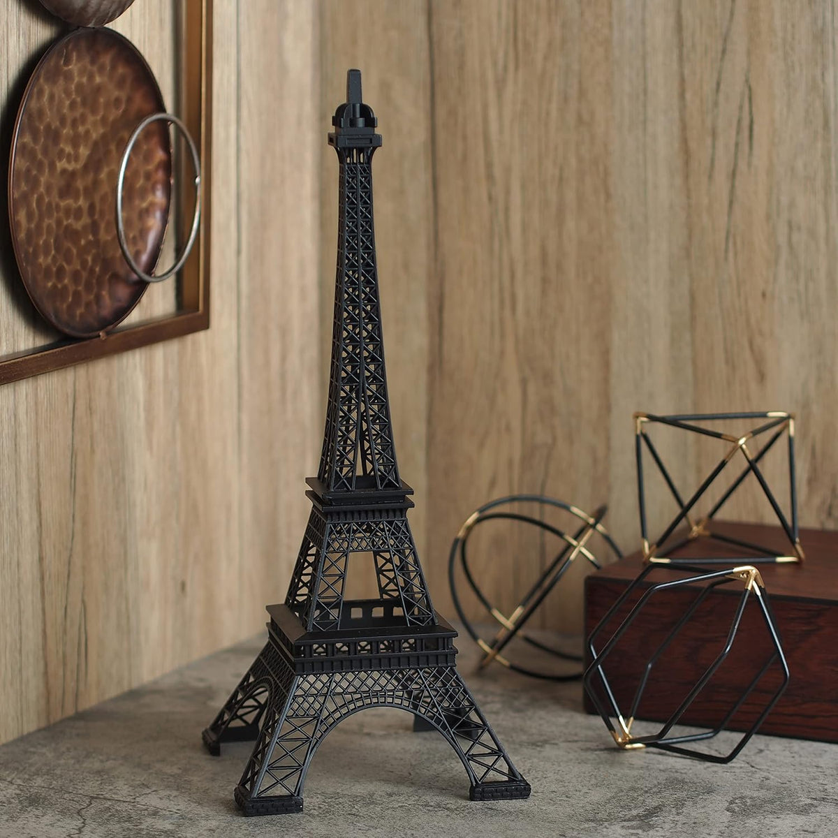 Hosley Set of 2 15 Inch Iron Eiffel Tower Tabletop Decor Accents