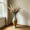 Hosley 26-Inch Two-Tone Galvanized Metal Floor Vase with Handles