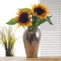 Hosley 10-Inch Hammered Iron Vase, Handcrafted Rustic Décor
