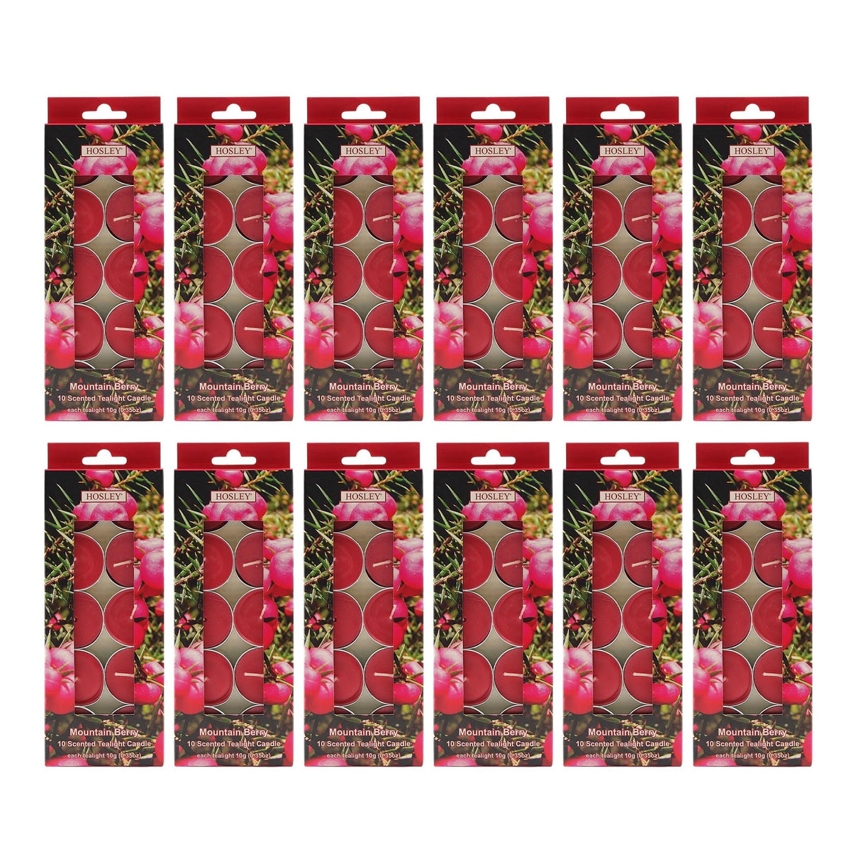 120 PCs Bulk Pack Mountain Berry Fragrance Highly Scented Tea Light Candle. Ideal for Wedding Church Vigil Emergency Lanterns Spa Aromatherapy Party Reiki Candle Garden