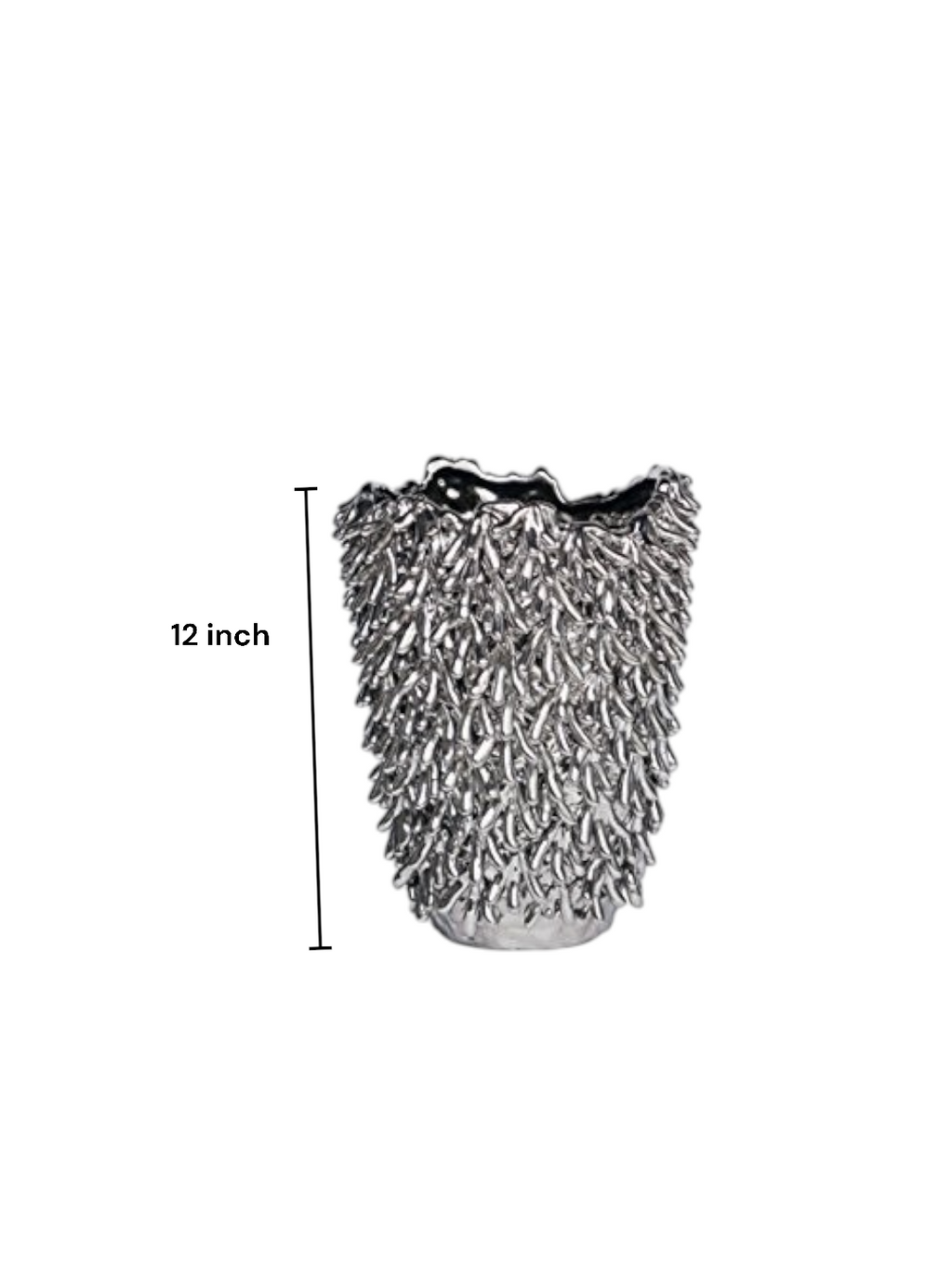 Kora Silver Grey Vase, 12 Inch High, 9.25 Inch Diameter for Home Decor