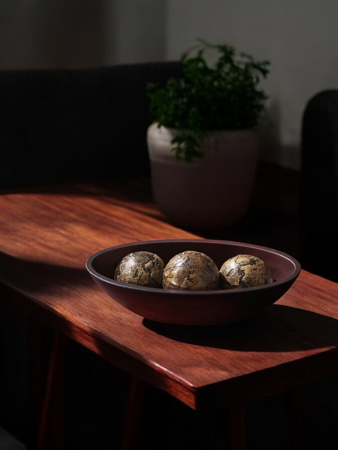Dark Brown Wood Oval Bowl 14 and a Half Inches Long Ideal Gift for Weddings