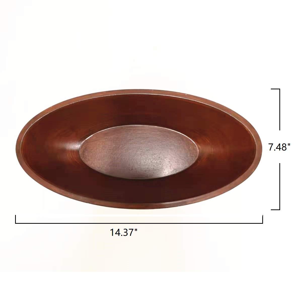 Dark Brown Wood Oval Bowl 14 and a Half Inches Long Ideal Gift for Weddings