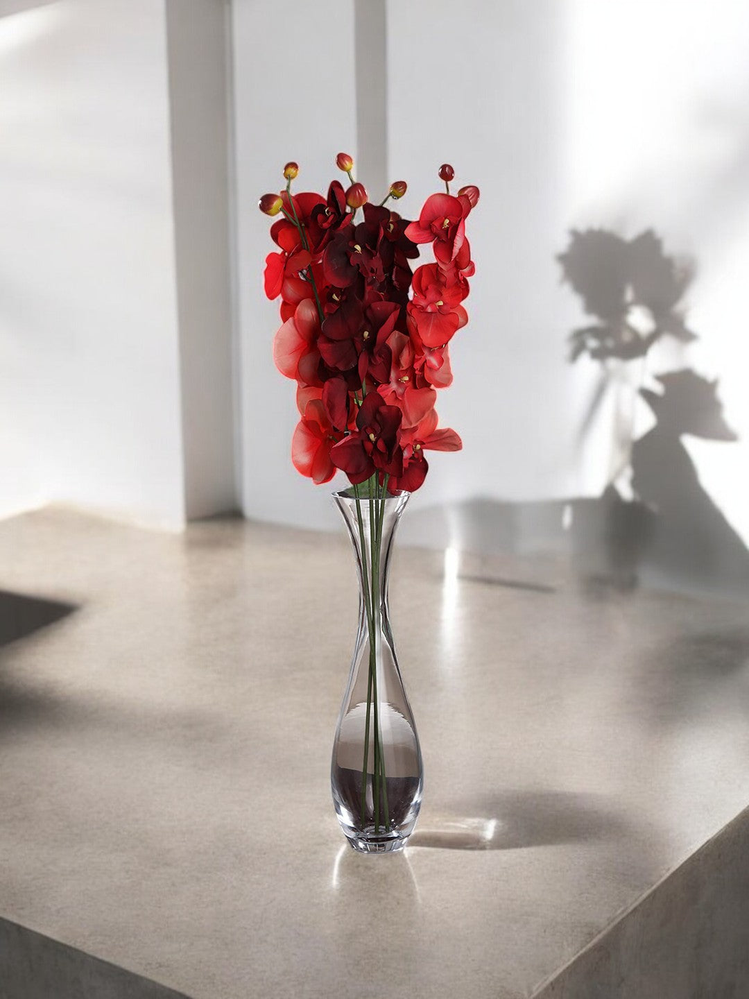 Set of 6 Floral Stem Orchid Phalaenopsis Salmon. Great for use Vases Gift for Home Wedding Spa and Party. O6