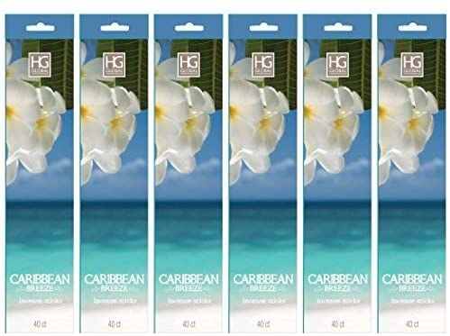 240 Gram Caribbean Breeze Fragranced Incense Sticks. Infused with Essential Oils. Ideal Gift for Aromatherapy Zen Spa Vastu Reiki Chakra (Caribbean Breeze)