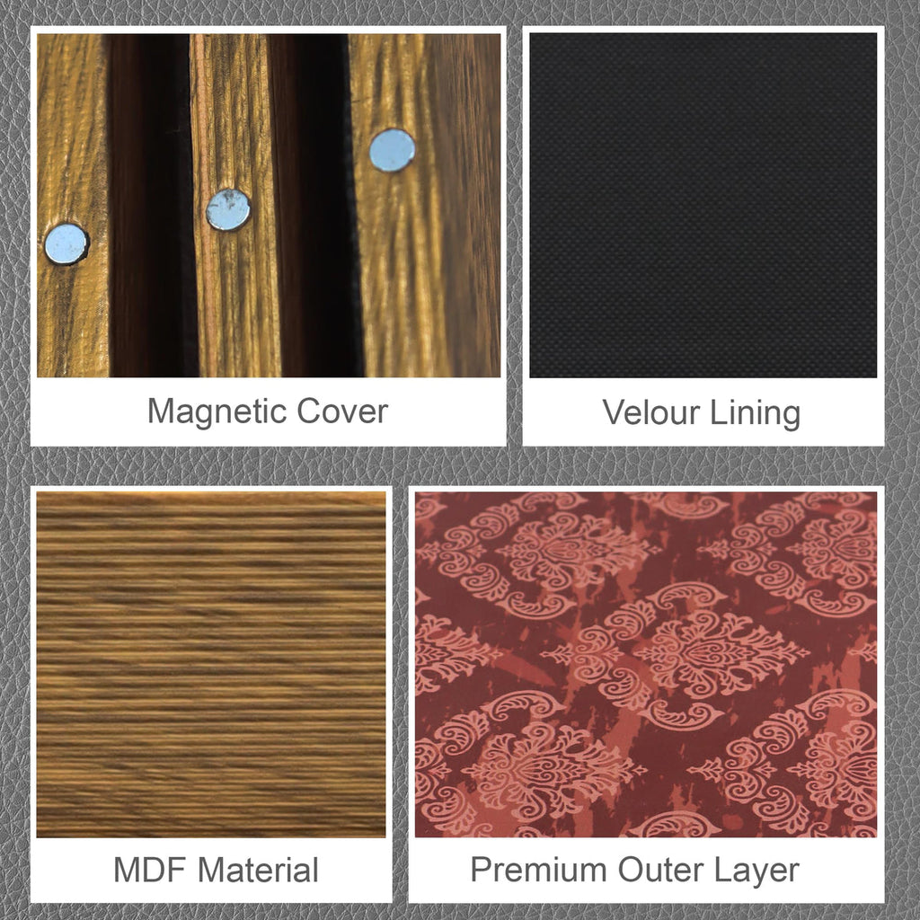 Memory Book Box, Red color, Set of 3, 12", 10", 8" High