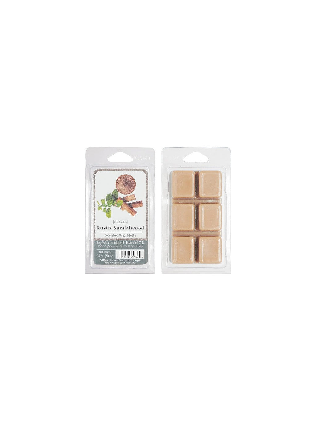 Rustic Sandalwood Wax Cubes, Set of 6, 2.5oz each