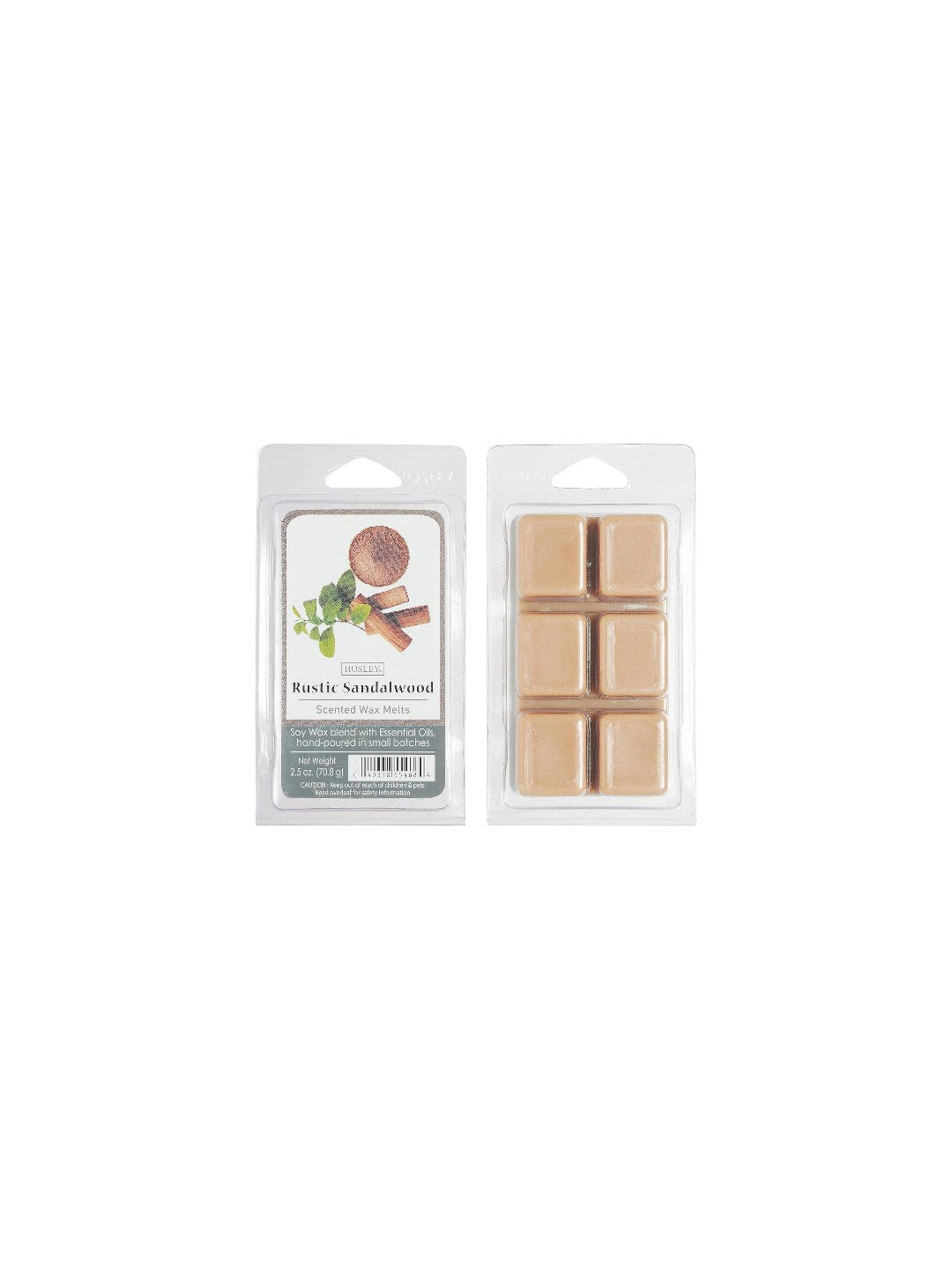 Rustic Sandalwood Wax Cubes, Set of 6, 2.5oz each