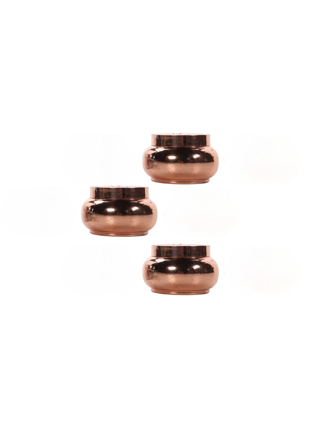 Metal Jar Filled Candle with Lid, Rose Gold Afternoon Tea Scent, Set of 3, 6 oz.