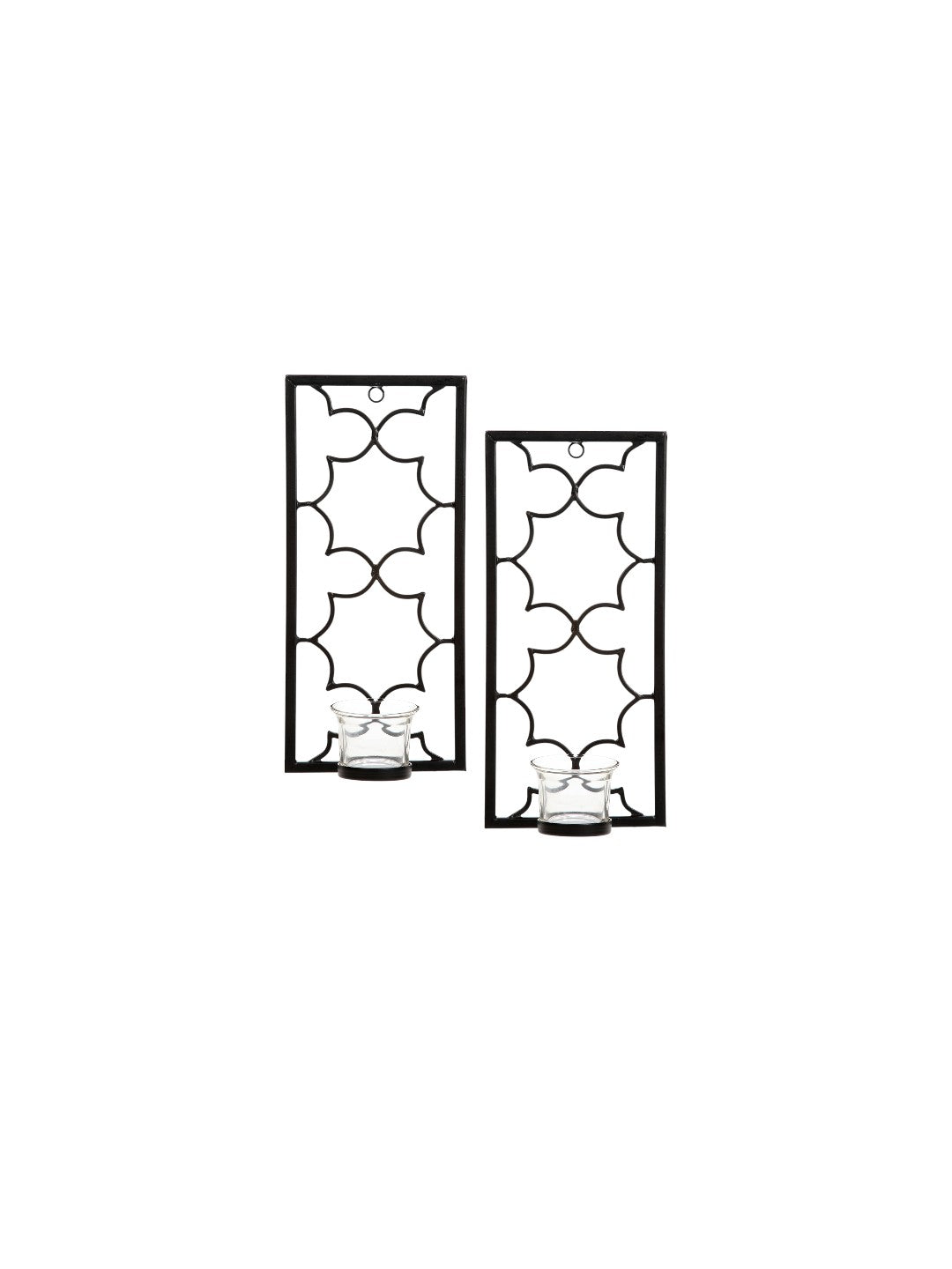 Iron Wall Sconces, Black Color, Set of 2, 11 inches High