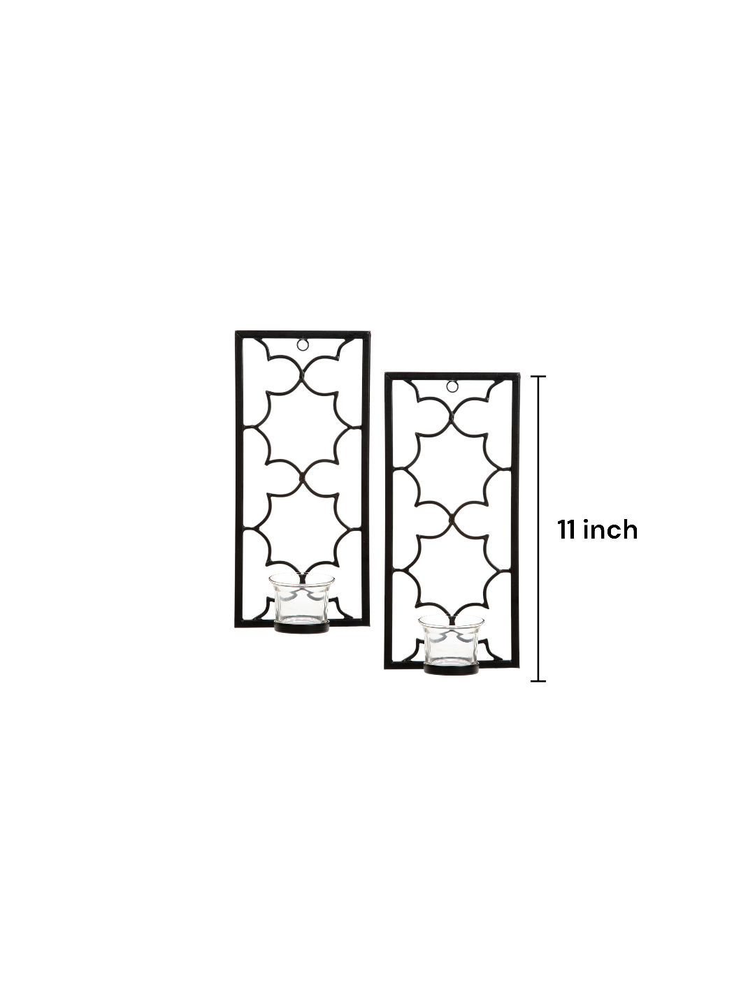 Iron Wall Sconces, Black Color, Set of 2, 11 inches High