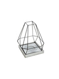 Iron Lantern with Cement Tray, 11 inches High