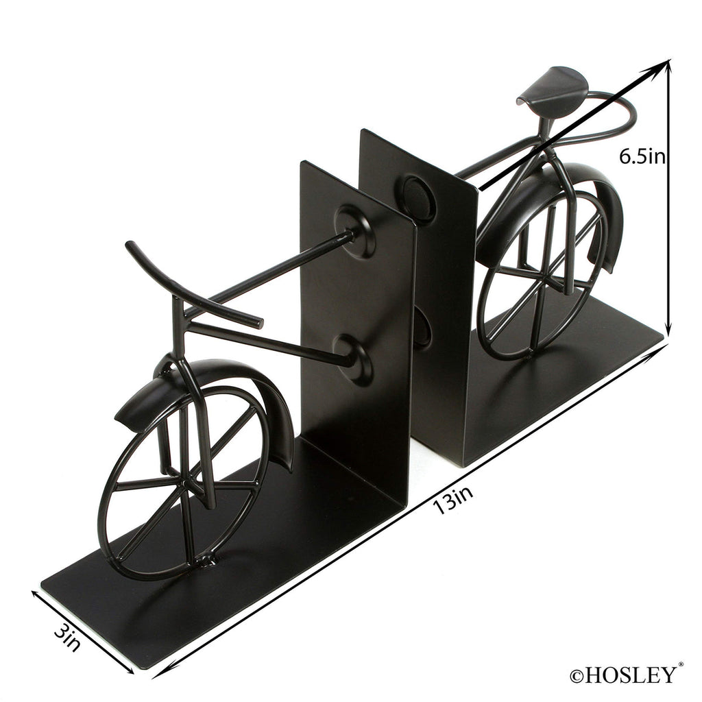 Classic Vintage Metal Bike Bookends, 6.5-Inch Set of 2