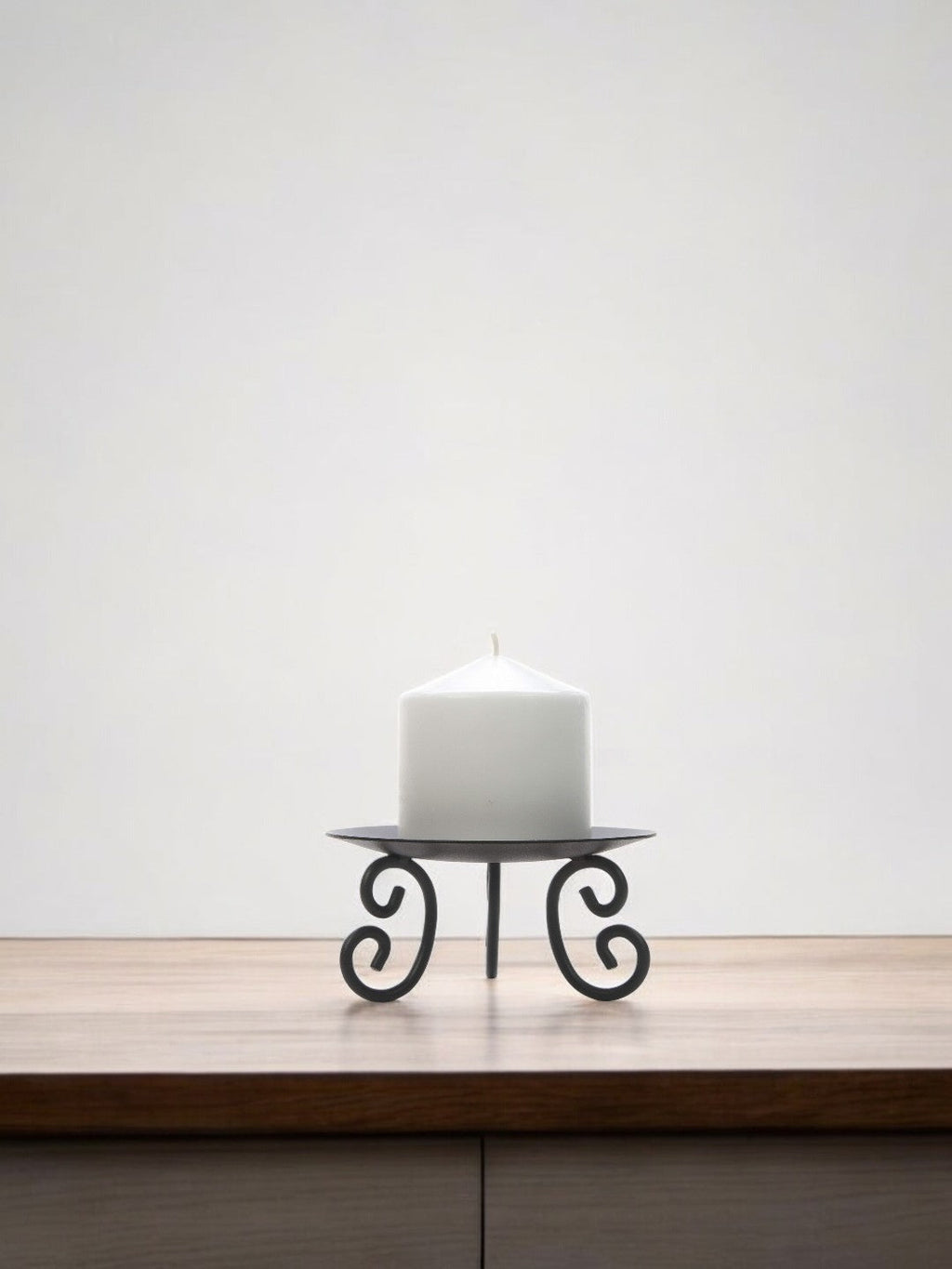 Metal Pillar Candle Holder, Set of 2, 5 inches Diameter each