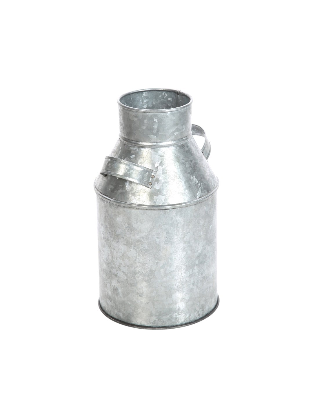 Iron Galvanized Milk Can, 9.75 inches High
