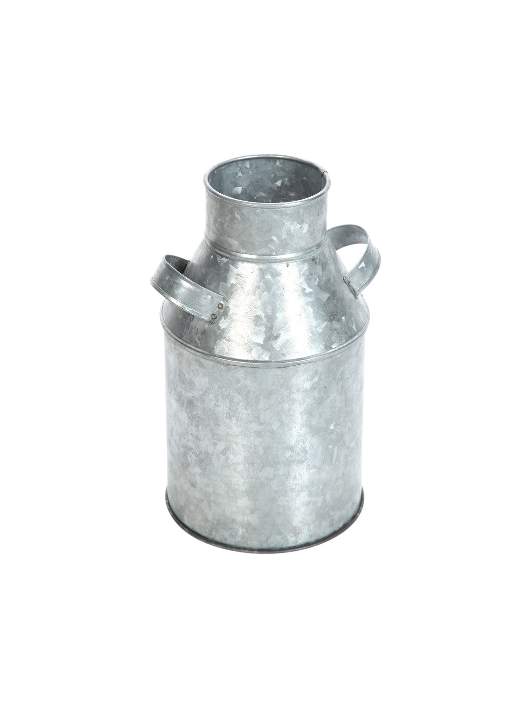 Iron Galvanized Milk Can, 9.75 inches High