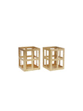 Gold Iron Lantern Set of 2 with Free Tealight Candles for Home Decor