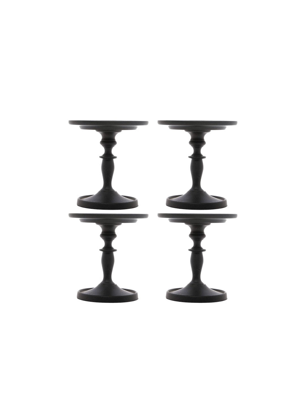 Black Pillar Holder 4.75 Inch High. Ideal Gift for Wedding Party Special Occasion or as a Candle Holder. W1