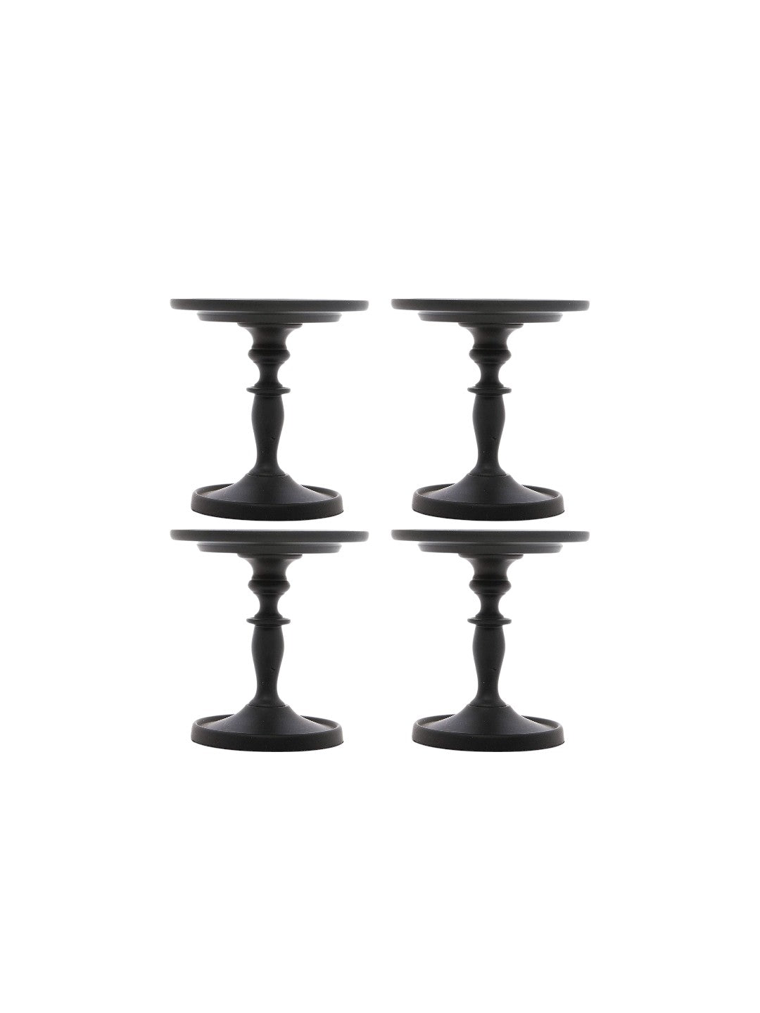 Black Pillar Holder 4.75 Inch High. Ideal Gift for Wedding Party Special Occasion or as a Candle Holder. W1
