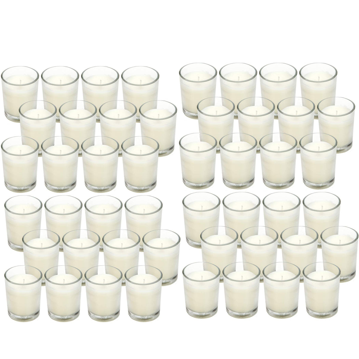 Clear Glass Filled Unscented Votive Candles, Ivory Color, 240 pack