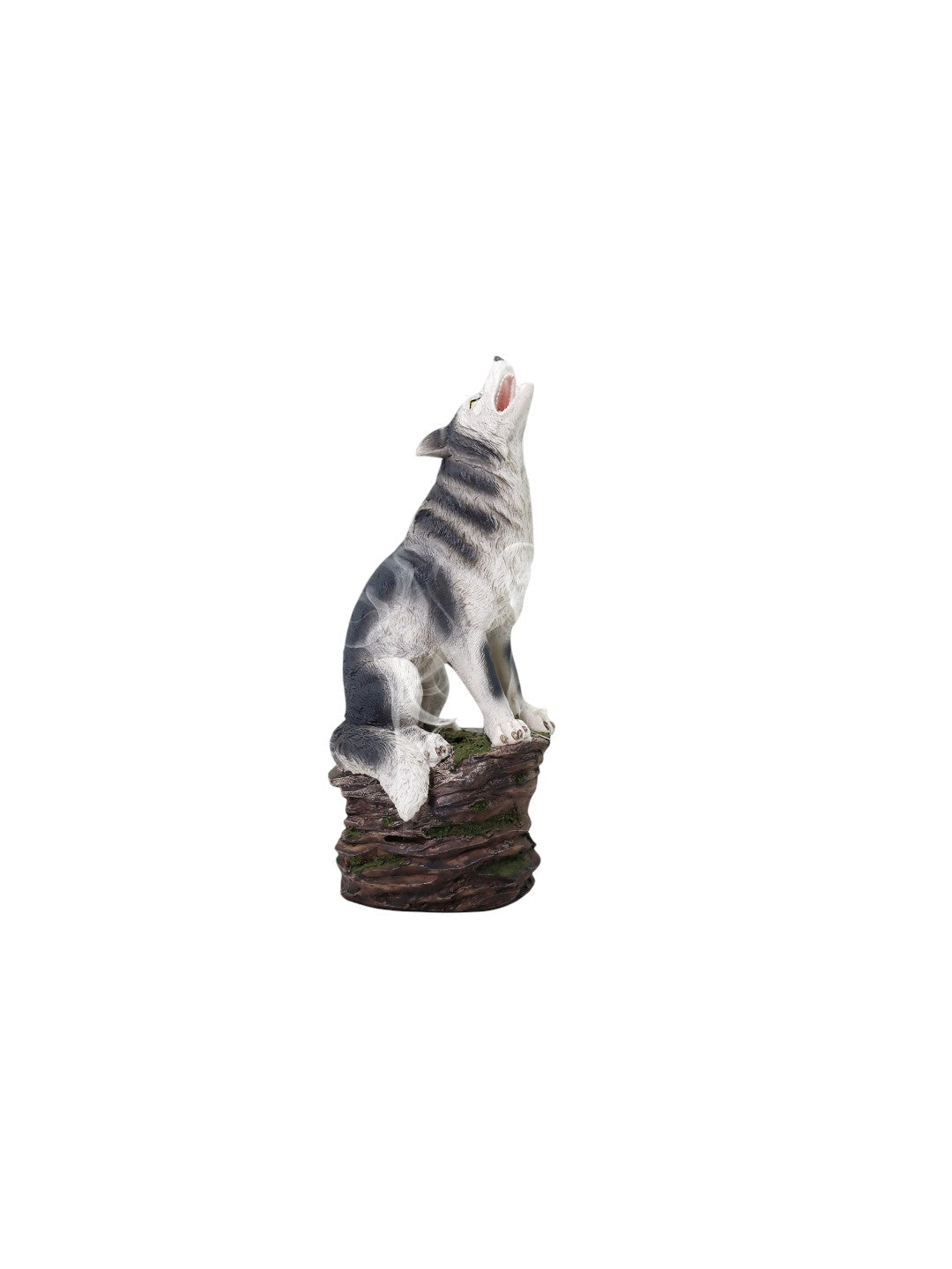 Resin Smoking Wolf Incense Cone Holder, 12 inches High each