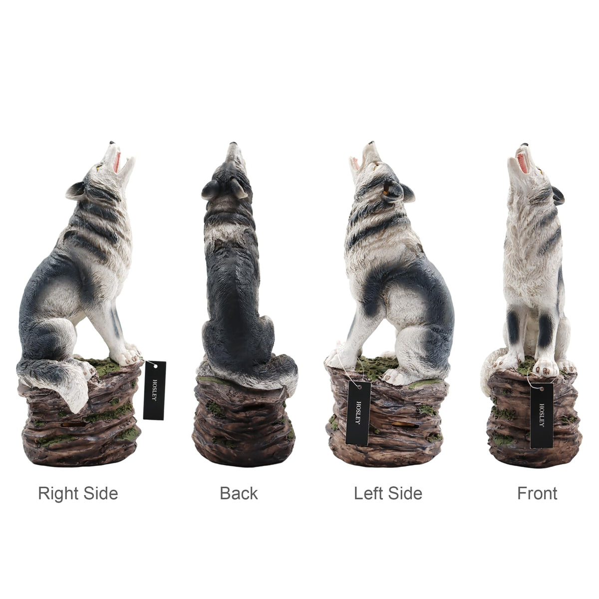 Resin Smoking Wolf Incense Cone Holder, 12 inches High each