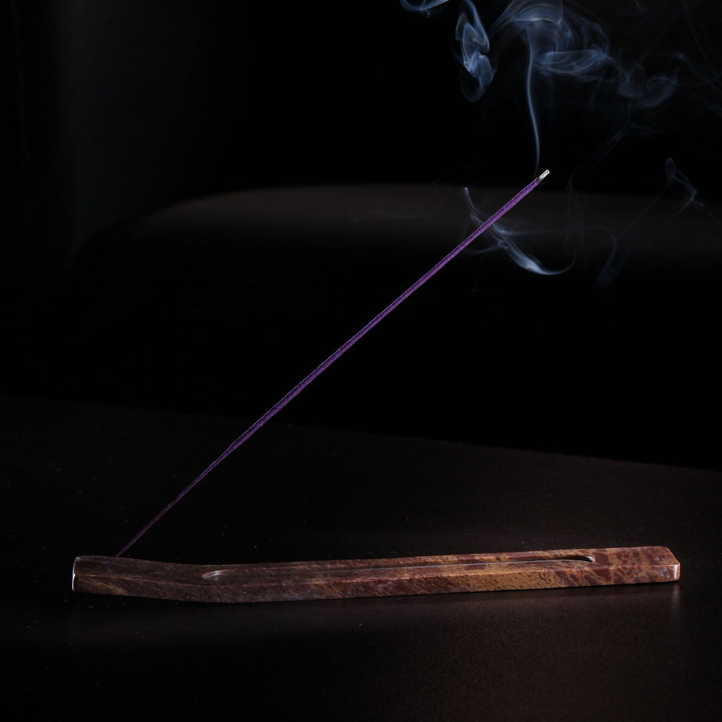 Long Incense Stick Holder Hand-Carved Serenity